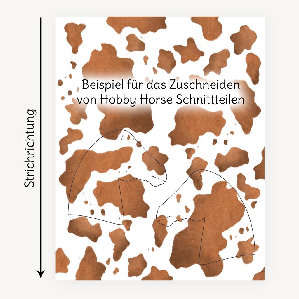 Plüschstoff Shorty 75x100cm Schecke beigebraun – Kullaloo